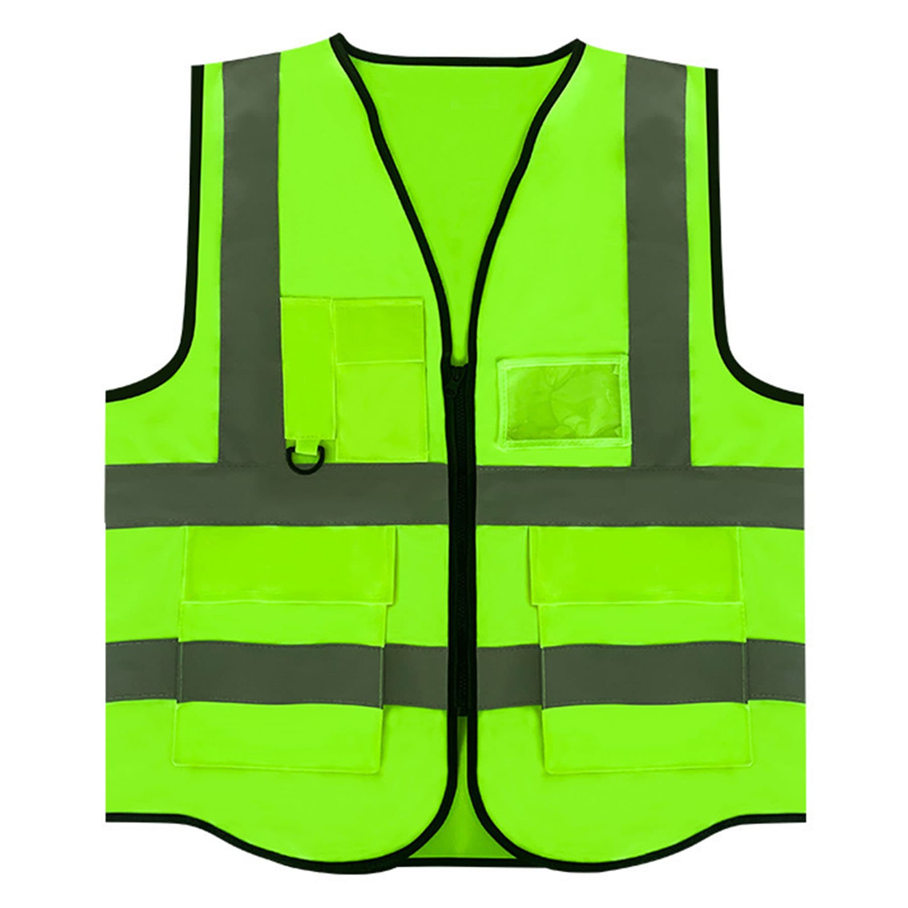 Hi Vis Class 3 - 3.8oz. Knitted Double Band Reflective Tape Safety Vest with 2 Pockets — SAGEOW203-13.jpg