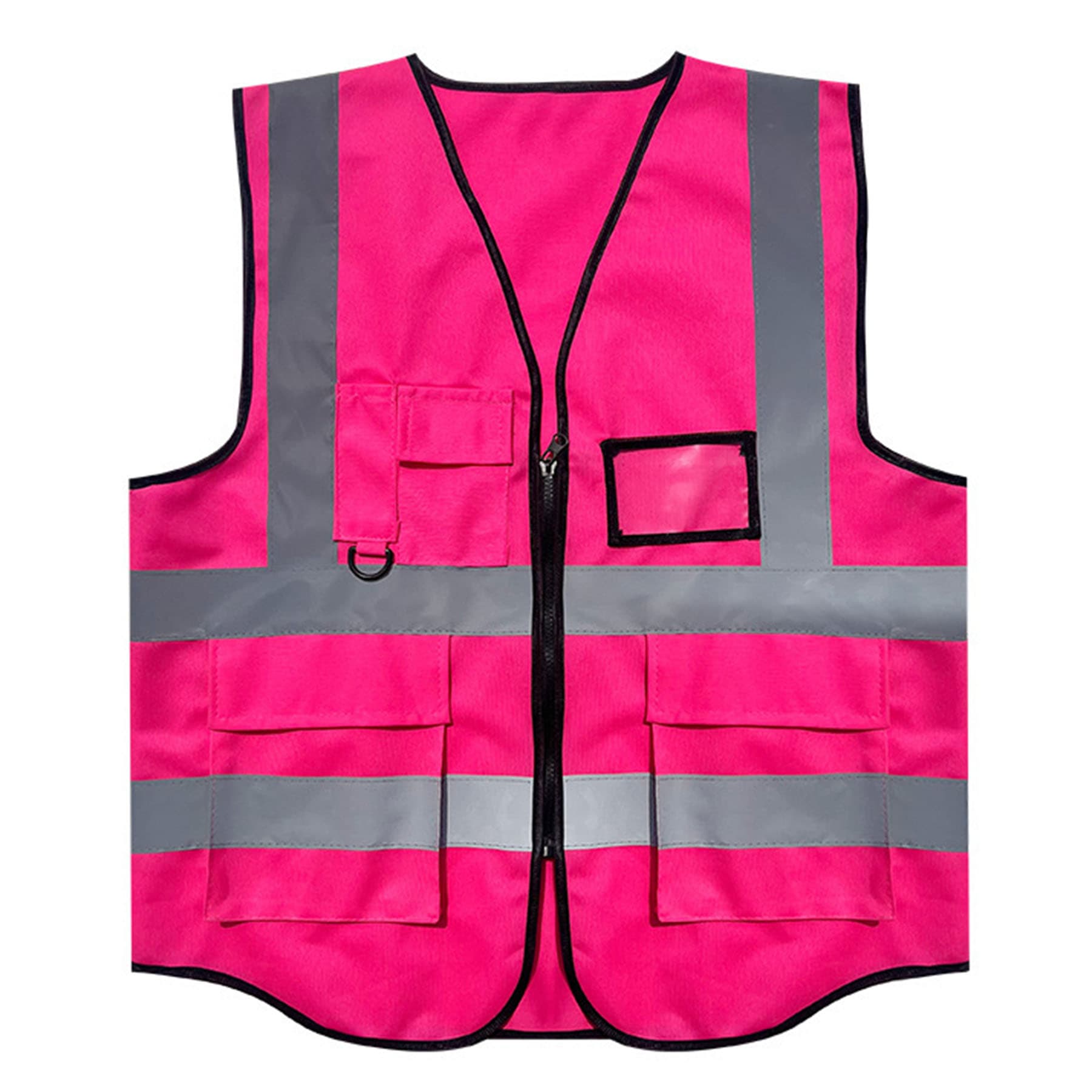 Hi Vis Class 3 - 3.8oz. Knitted Double Band Reflective Tape Safety Vest with 2 Pockets — SAGEOW203-12.jpg
