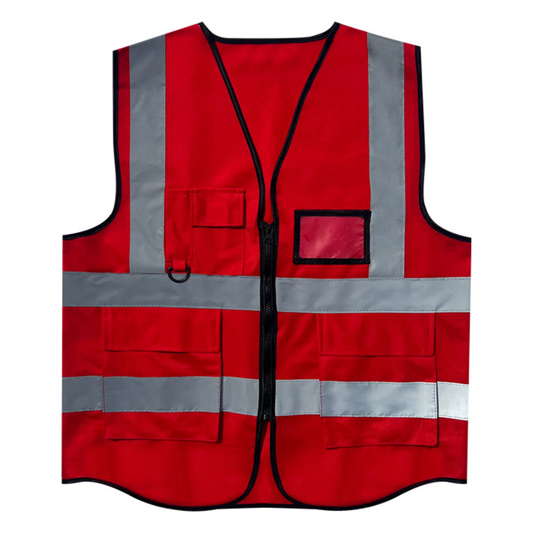 Hi Vis Class 3 - 3.8oz. Knitted Double Band Reflective Tape Safety Vest with 2 Pockets — SAGEOW203-4.jpg